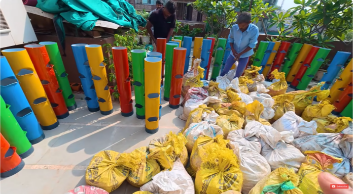 गमलों का झंझट खत्म! PVC Vegetable Tower से घर पर होगी Vertical Vegetable Gardening!